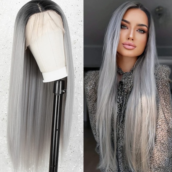 - 22” GREY OMBRÉ STRAIGHTLACE FRONT WIG*NEW*